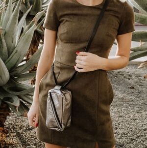 Bent LA Silver And Black Leather Hand Made Crossbody Bag